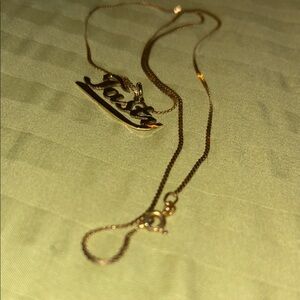 Gold Nameplate Necklace - Fashion Script Pendant